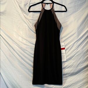 NWT Morgan & Co. Black and Tan Backless Dress (Bin2)
